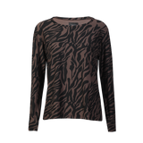 ALMA-LS-U-TSHIRT - DARK BROWN ZEBRA