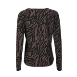 ALMA-LS-U-TSHIRT - DARK BROWN ZEBRA