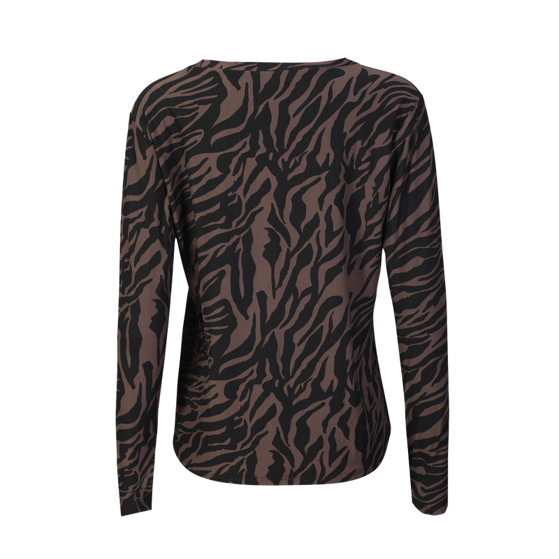 ALMA-LS-U-TSHIRT - DARK BROWN ZEBRA