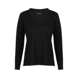 ULLA-LS-VNECK-TSHIRT - BLACK