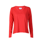 ULLA-LS-VNECK-TSHIRT - RED