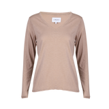 ULLA-LS-VNECK-TSHIRT - SAND