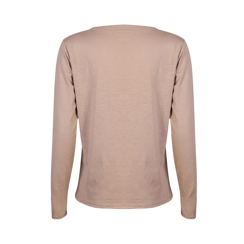 ULLA-LS-VNECK-TSHIRT - SAND