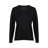 ULLA-LS-VNECK-TSHIRT - BLACK