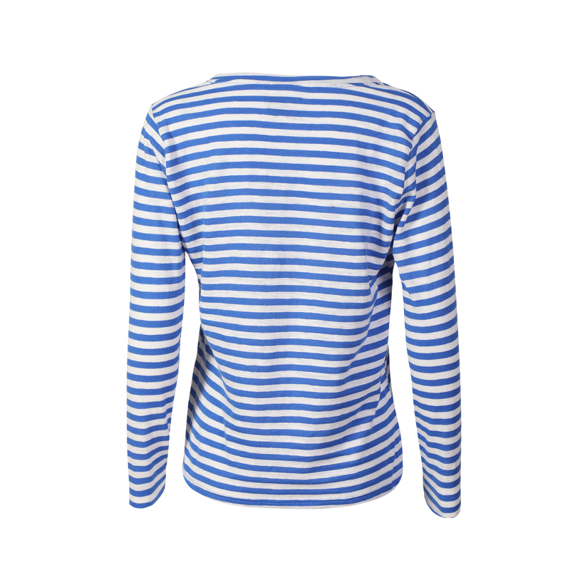 ULLA-LS-VNECK-STRIPE-TSHIRT - NAVY WHITE STRIPE