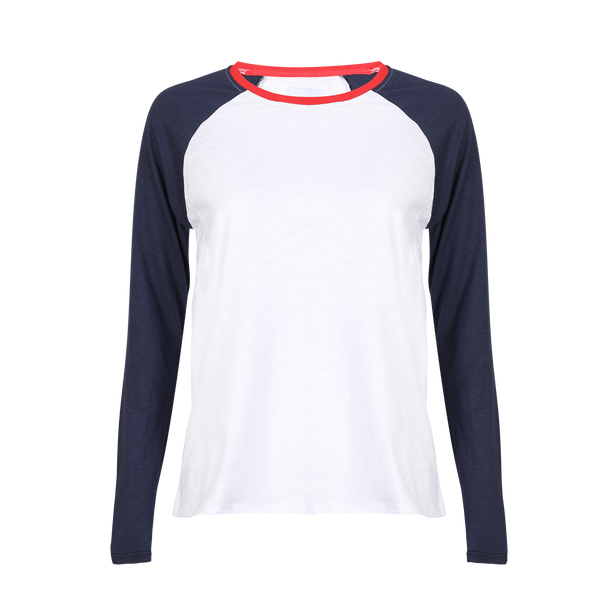 ULLA-LS-RAGLAN-TSHIRT - NAVY WHITE RED