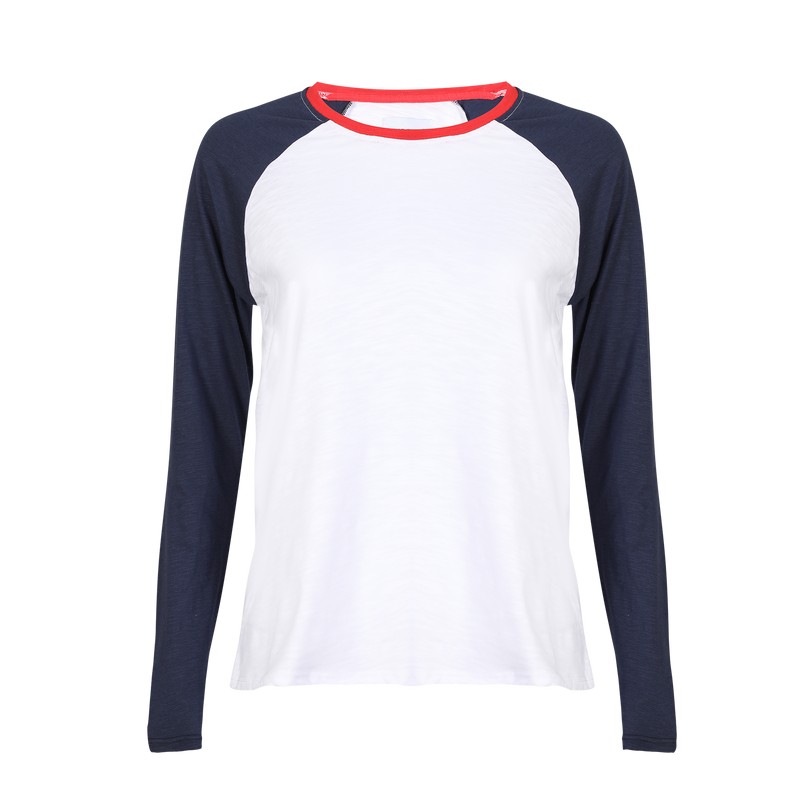 ULLA-LS-RAGLAN-TSHIRT - NAVY WHITE RED