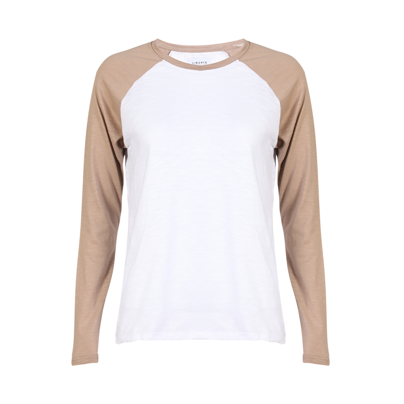 ULLA-LS-RAGLAN-TSHIRT - SAND WHITE