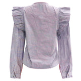 HEATHER-LS-TIE-BLOUSE - PINK  STRIPE