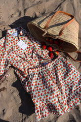 FLORA-SS-BLOUSE - STRAWBERRY