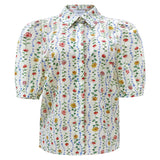 FLORA SS BLOUSE - FLORAL STRIPE