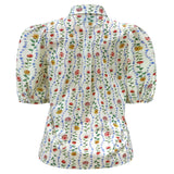 FLORA SS BLOUSE - FLORAL STRIPE