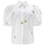 FLORA SS BLOUSE - OFFWHITE EMBROIDERY
