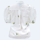 FLORA SS BLOUSE - OFFWHITE EMBROIDERY