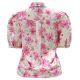 FLORA SS BLOUSE - PINK WATERCOLOR FLOWER
