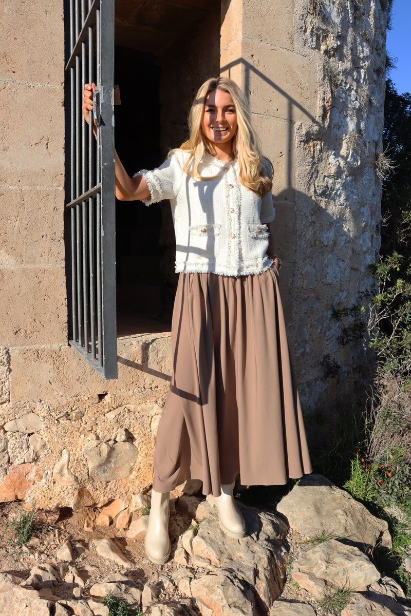 FREDE LONG SKIRT - LIGHT BROWN