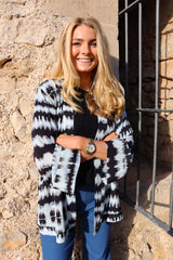 TINE-TIE-DYE-KIMONO - BLACK BLUE TIE DYE