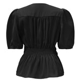 TIKI SS TWIST BLOUSE - MIDNIGHT NAVY