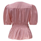TIKI SS TWIST BLOUSE - DUSTY ROSE