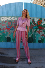 TIKI SS TWIST BLOUSE - DUSTY ROSE