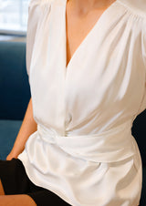 TIKI SS TWIST BLOUSE - DUSTY ROSE