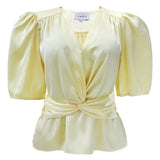 TIKI SS TWIST BLOUSE - BROWN