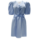 TIKI SS TWIST DRESS - BABY BLUE