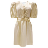 TIKI SS TWIST DRESS - CHAMPAGNE
