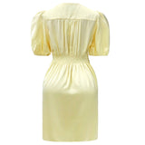 TIKI SS TWIST DRESS - YELLOW