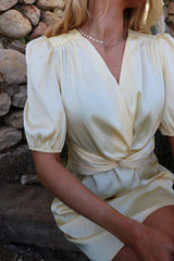 TIKI SS TWIST DRESS - YELLOW