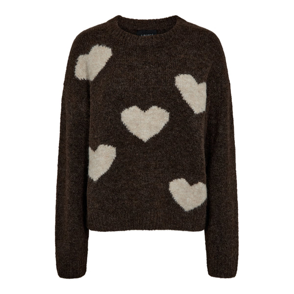 FRO HEART PULLOVER - CHOCOLATE IVORY HEART
