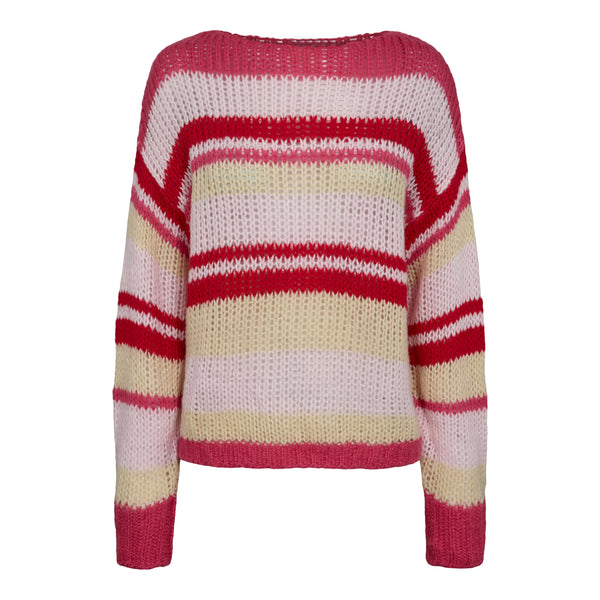 FRODINE STRIPE PULLOVER - PINK RED ROSE STRIPE