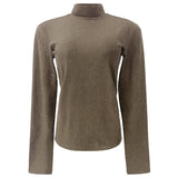TAMMI LS BLOUSE - BROWN