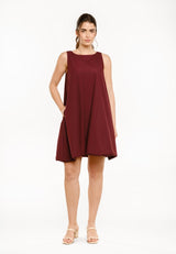 BARBEL DRESS - DARK BORDEAUX