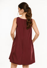 BARBEL DRESS - DARK BORDEAUX