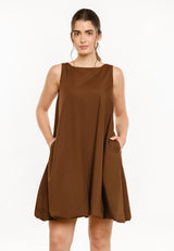 BARBEL DRESS - DARK BROWN
