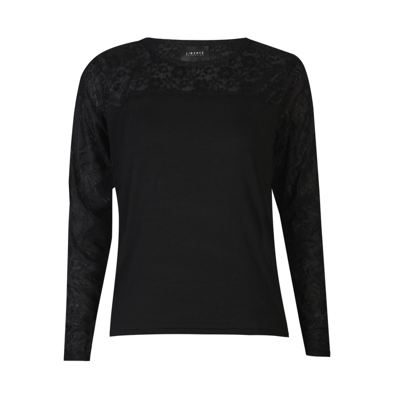 LISA LS LACE BLOUSE 2 - BLACK