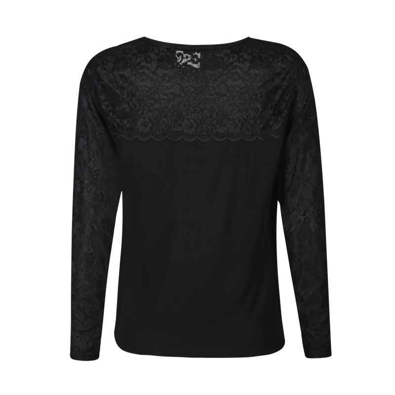 LISA LS LACE BLOUSE 2 - BLACK