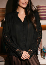 RIGMOR LS BLOUSE - BLACK