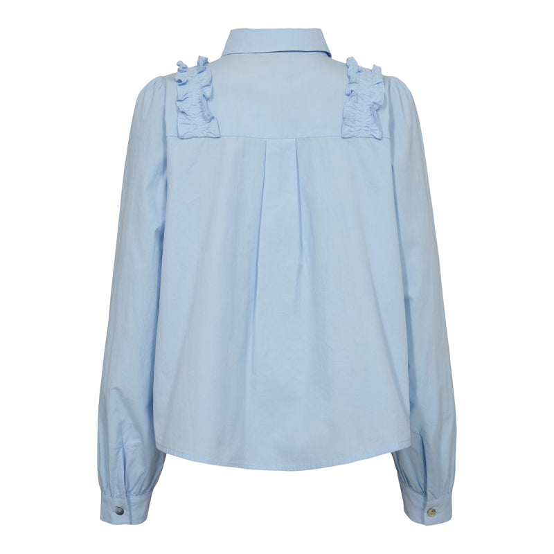 FIE LS FRILL SHIRT - LIGHT BLUE