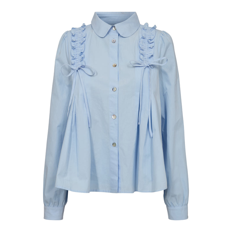 FIE LS FRILL SHIRT - LIGHT BLUE