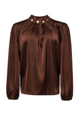 PIP LS BLOUSE - DARK BROWN