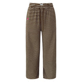 SUS-WIDE-PANTS - BROWN CREME STRIPE