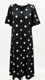 DOTTI DRESS - BLACK CREME DOT