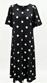 DOTTI DRESS - BLACK CREME DOT