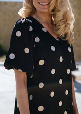 DOTTI DRESS - BLACK CREME DOT