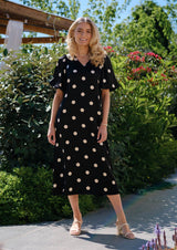 DOTTI DRESS - BLACK CREME DOT