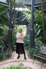 LACY LONG SKIRT - BLACK