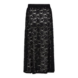 LACY LONG SKIRT - BLACK
