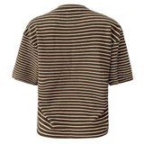 SUS TSHIRT - BROWN CREME STRIPE